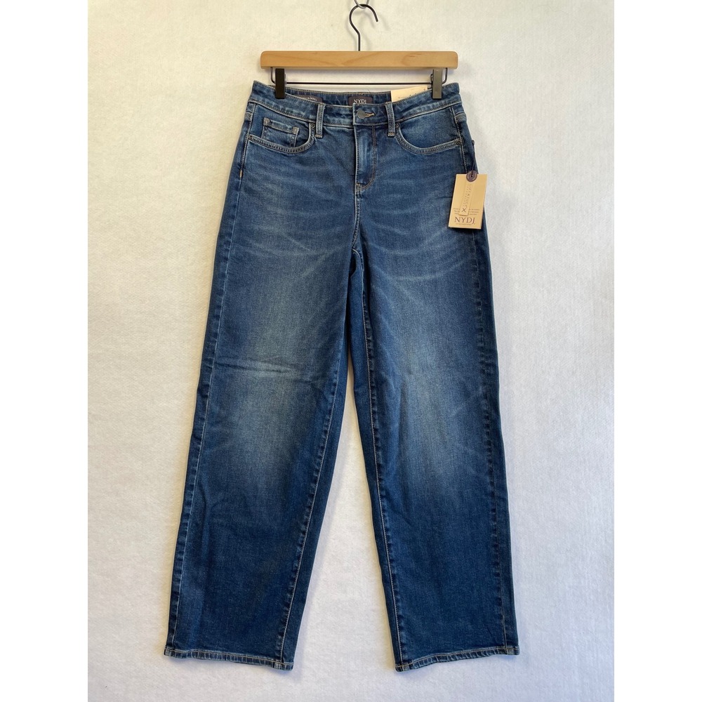 NYDJ Jemma High Waist Barrel Leg Jeans Astoria Blue Lift Tuck NWT 2 Runs Large